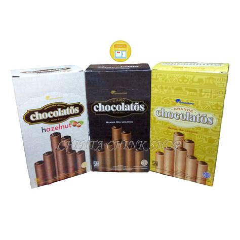 Jual Chocolatos Wafer Roll Dark Grande Hazelnut Kemasan Besar Isi