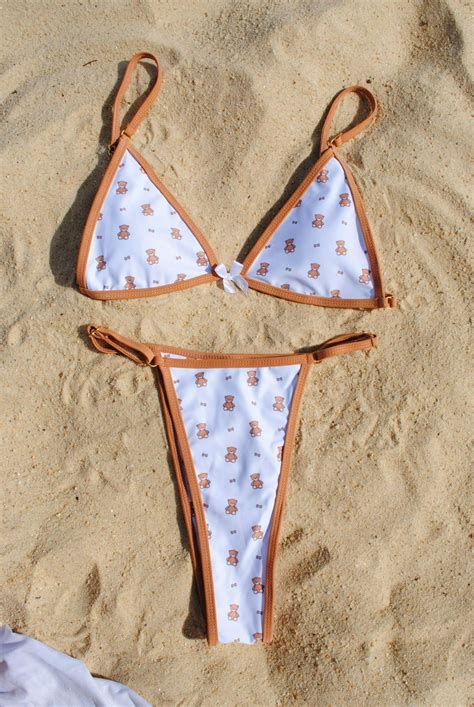 Y2K Teddy Bear Print Coquette Bikini Bottom Genzgirls Store