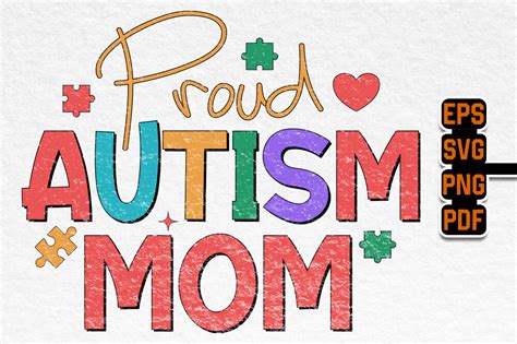 Proud Autism Mom Quote Design Graphic By Teebundle · Creative Fabrica