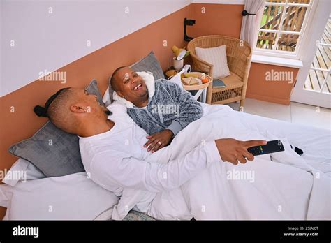 Gay Couple In Bed Stock Photo Alamy