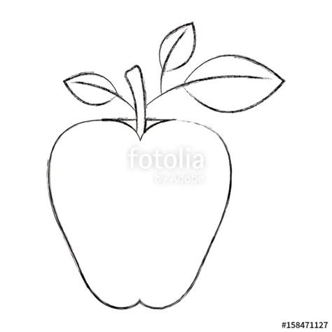 Sketch Of Apple Fruit at PaintingValley.com | Explore collection of ...