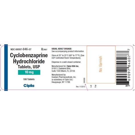 Cyclobenzaprine Hcl 10mg Rx Products