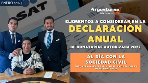 Declaración Anual de Donatarias Autorizada 2022 AL DÍA CON LA