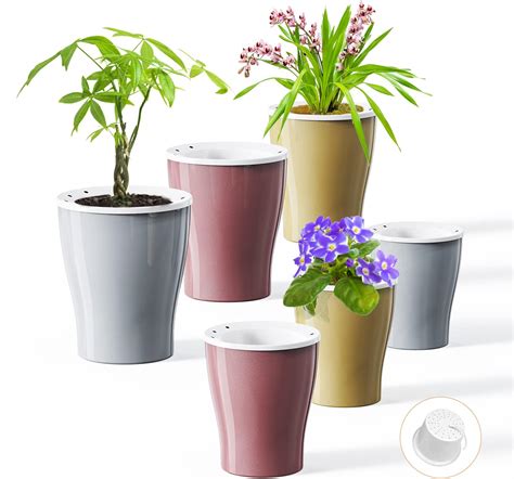 Amazon 6 Pack 5 Inch Orchid Pot And Self Watering Pots For Indoor