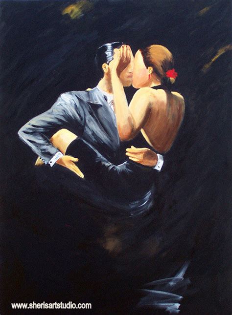 Argentine Tango Painting, Canvas Print of Passionate Tango Dancers ...