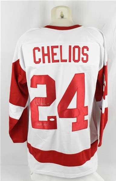 Lot Detail Chris Chelios Autographed Detroit Red Wings Jersey