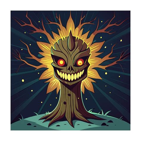 Horror Tree Vector Illustration Premium Ai Generated Vector