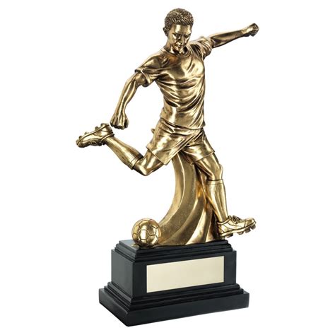 Gold Man Kicking Football Large Resin Football Trophies