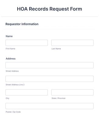 HOA Records Request Form Template Jotform