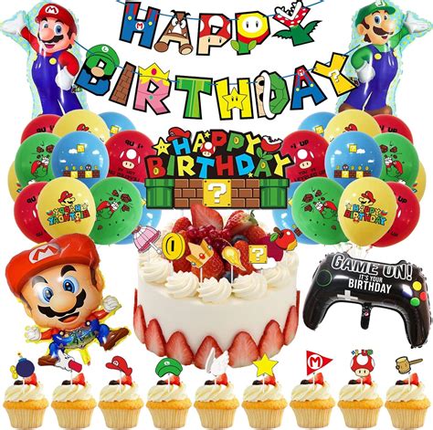 Mario Suministros Para Fiesta Piezas Mario Tarta Decoraci N Juego