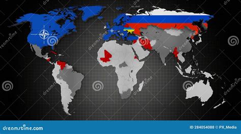 World Map With Nato Member State Cartoon Vector Cartoondealer