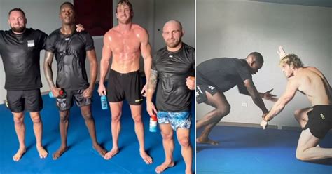 YouTube Star Logan Paul Grapples With UFC Champion Israel Adesanya