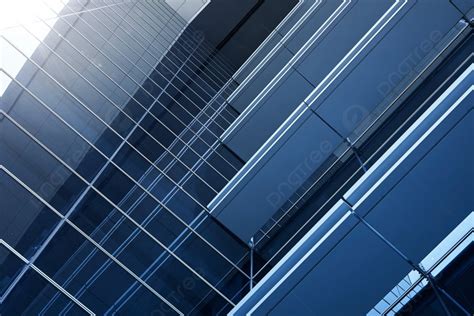 Abstract Steel And Glass Facade Detail Background Of High Rise