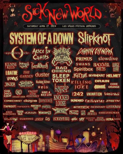 Sick New World 2024 To Feature System of a Down, SlipKnot and more ...