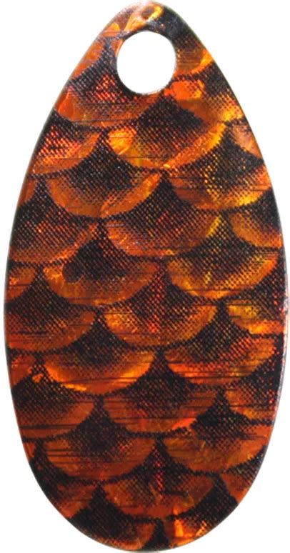 Indiana Spinner Blade Sz 3 ORANGE BLACK SCALE IRIDESCENT FOIL