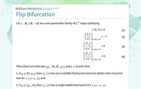 Flip Bifurcation -- from Wolfram MathWorld 
