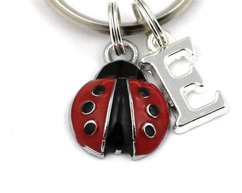 Ladybug Key Ring Personalized Red Ladybug Keychain Ladybug Etsy