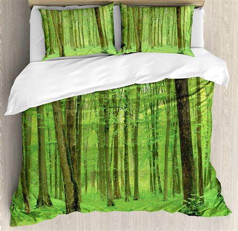 Amazon Libaoge 4 Piece Bed Sheets Set Spring Forest In A Sunny