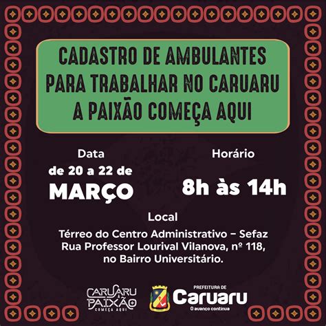 Prefeitura De Caruaru Inicia Cadastro Para Ambulantes Na Semana Santa