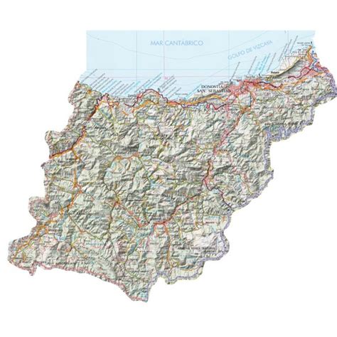 Mapa De Guipúzcoa Provincia Municipios Turístico Carreteras De