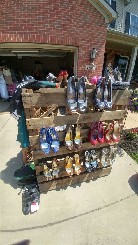High Heel Shoe Display At Yard Sale
