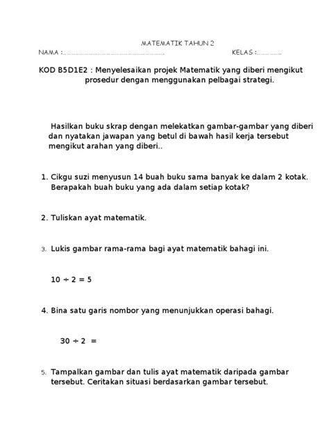 Operasi Bahagi Latihan Bahagi Tahun 2 Bahagi Wang Tahun 2 Worksheet