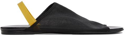 The Row Black Clear Sandals Ssense