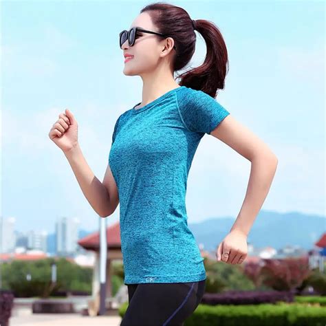 5 Colors Dry Quick Gym T Shirt Compression Tights Womens Sport T