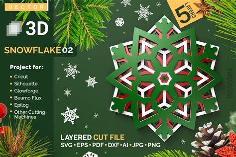 Snowflake 02 3d Layered Svg Cut File Graphic By Pixaroma · Creative Fabrica