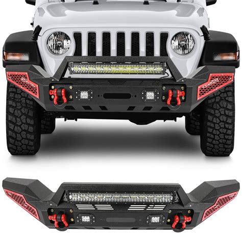 Cciyu Upgraded Textured Black Front Bumper Compatible For For