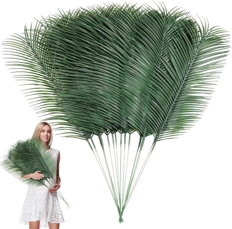 Amazon Pack Artificial Palm Tree Leaves Tropical Plants Faux