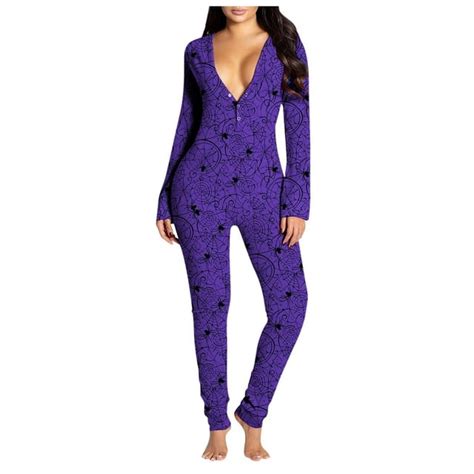 Tarmeek Womens Onesies Pajamas Long One Piece Pajamas With Butt Flap