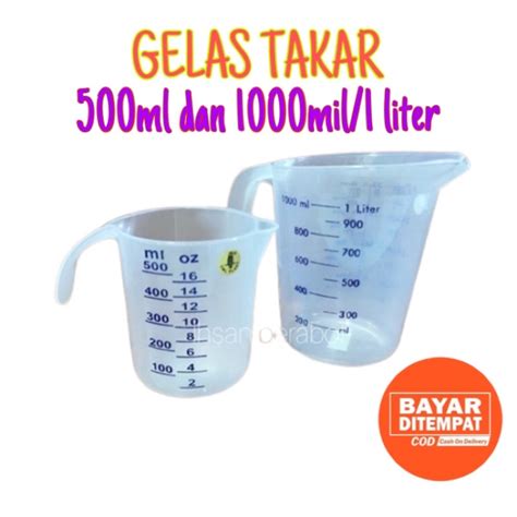 Jual Gelas Takar OWL Plastik 500mil Dan 1000mil 1 Liter Murah Alat