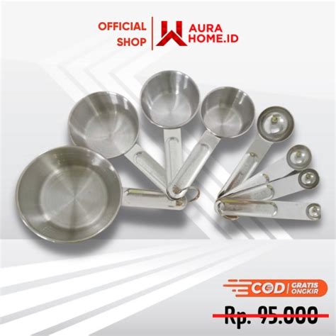 Jual Sendok Takar Ukur Stainless Steel Measuring Spoon 8 PCS Sendok