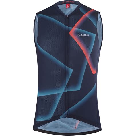 L Ffler Penta Vent Full Zip Bike Sleeveless Jersey Men Dark Blue