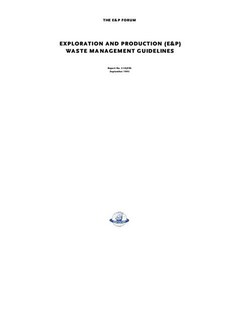 PDF Exploration And Production E P Waste Management Guidelines