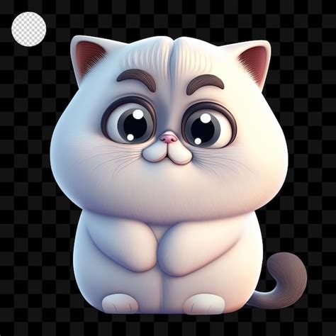 Premium Psd Cute Cat Cartoon D Illustration