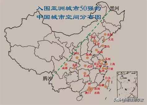 2018年，我國入圍亞洲50強的城市空間分布圖 每日頭條