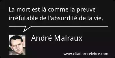 Citation Andr Malraux Vie La Mort Est L Comme La Preuve Irr Futable