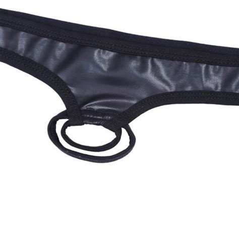 Agoky Sexy Herren Dessous Lack Leder String Bikini Unterwäsche mit Penis Loch eBay