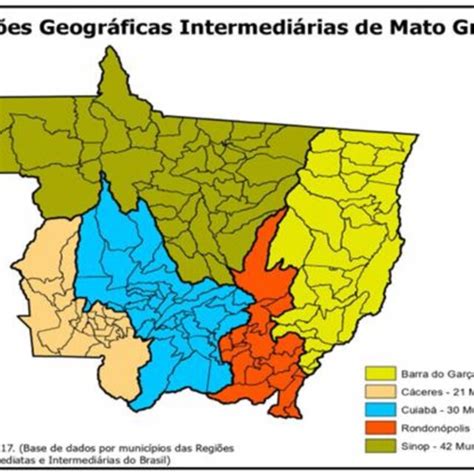 Mapa das regiões intermediárias de Mato Grosso Download Scientific