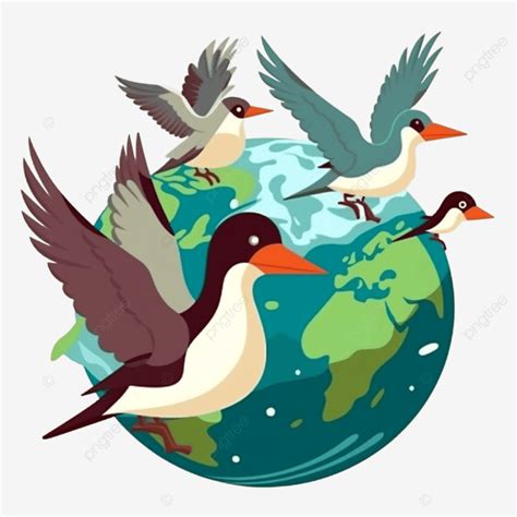 Migratory Bird Day Bird Flock Earth Pattern Migratory Bird Day