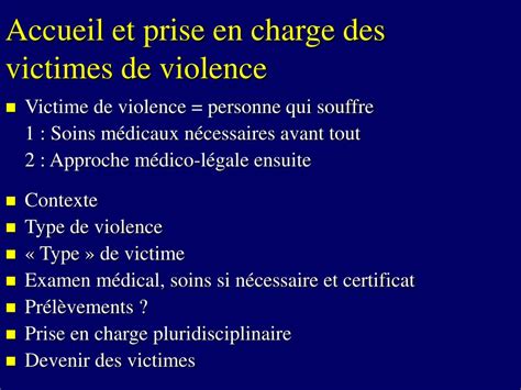 Ppt D Finitions Et G N Ralit S Prise En Charge Des Victimes De