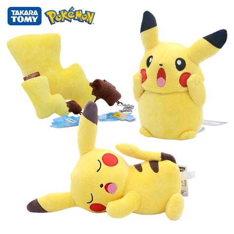 20 25cm pokemon novo pikachu dormindo bonito grito de pelúcia bonecas