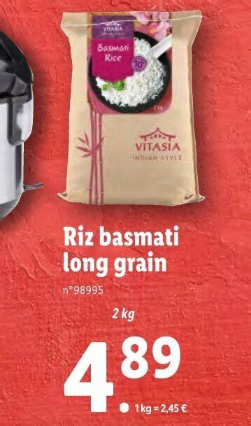 Promo Riz Basmati Long Grain Chez Lidl