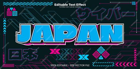 Premium Vector Japan Editable Text Effect In Modern Cyber Trend Style