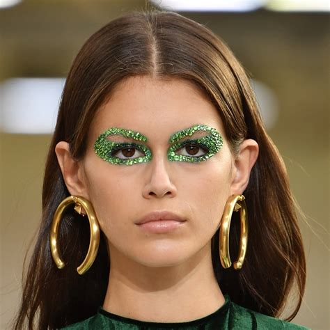 Kaia Gerber Wore Green Gemstones as Eye Makeup | Teen Vogue