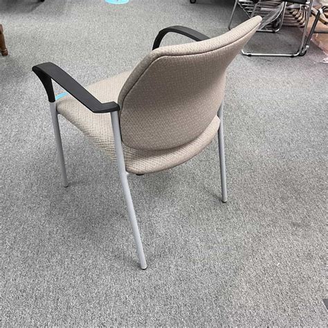 Global Sidero Beige And Black Stacking Guest Arm Chair Office