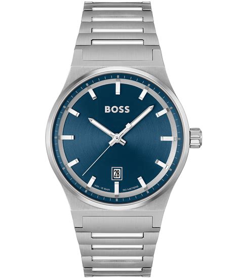 Hugo Boss Men S Candor Quartz Analog Stainless Steel Bracelet Watch Dillard S