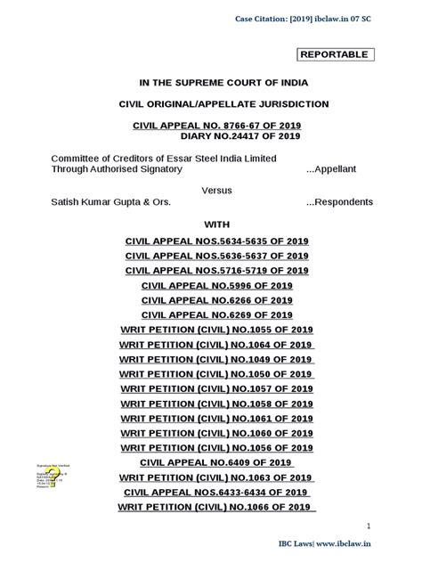 Essar Steel | PDF | Bankruptcy | Appeal